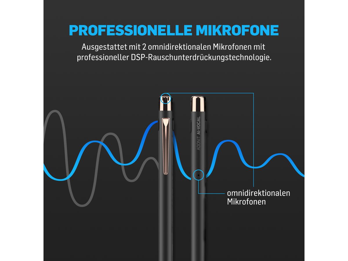 AI Vocal - Voice Stylus mit Aufnahmefunktion, schwa