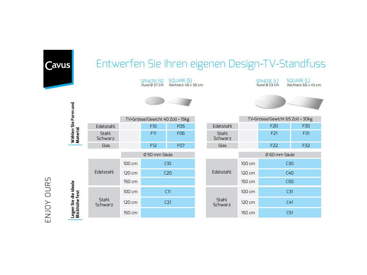 Preisliste Cavus-Ständer 2022