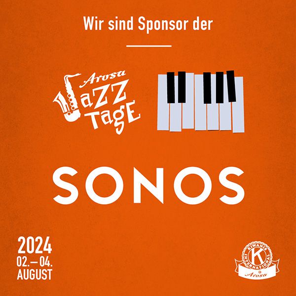 Arosa Jazztage 2024 Sonos ist Sponsor