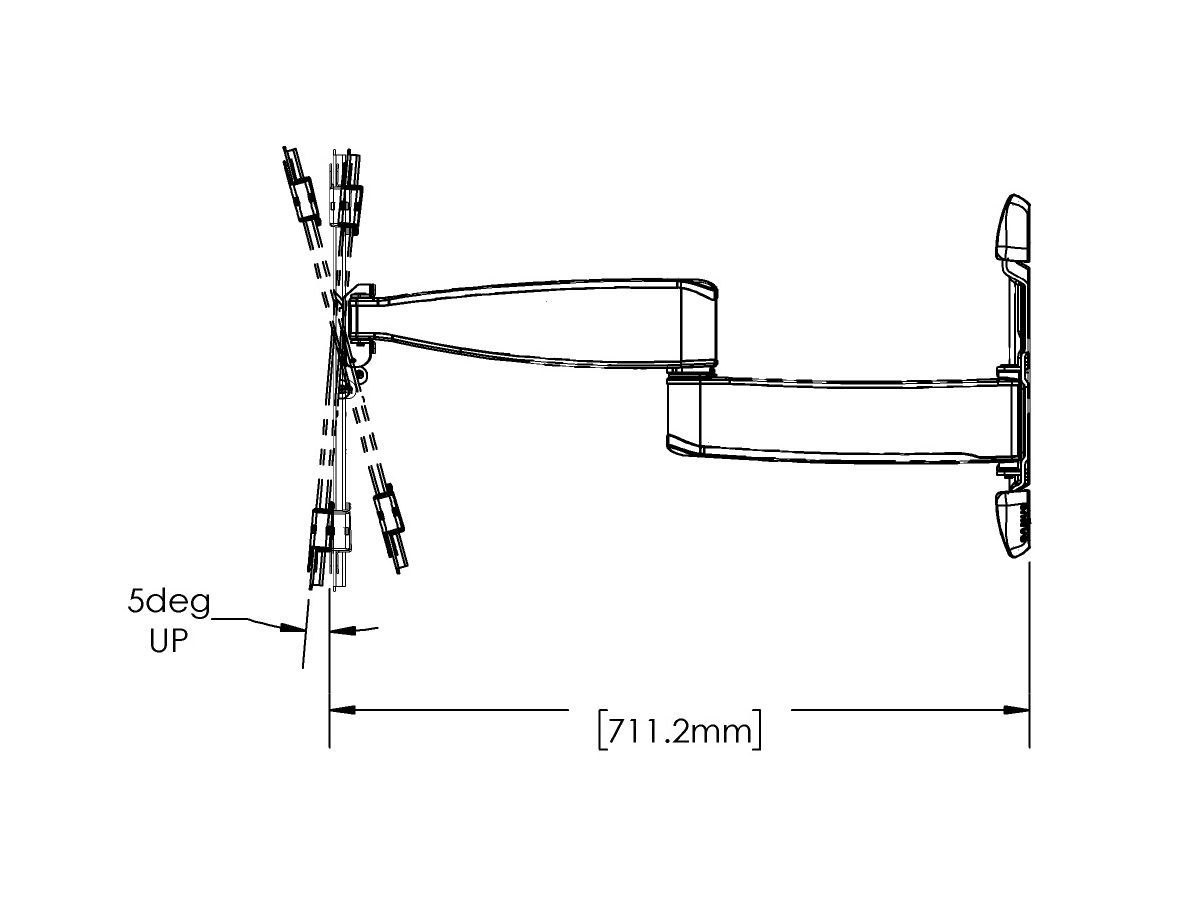 VLF728-S2 - Schwenkbarer Wandhalter Silber