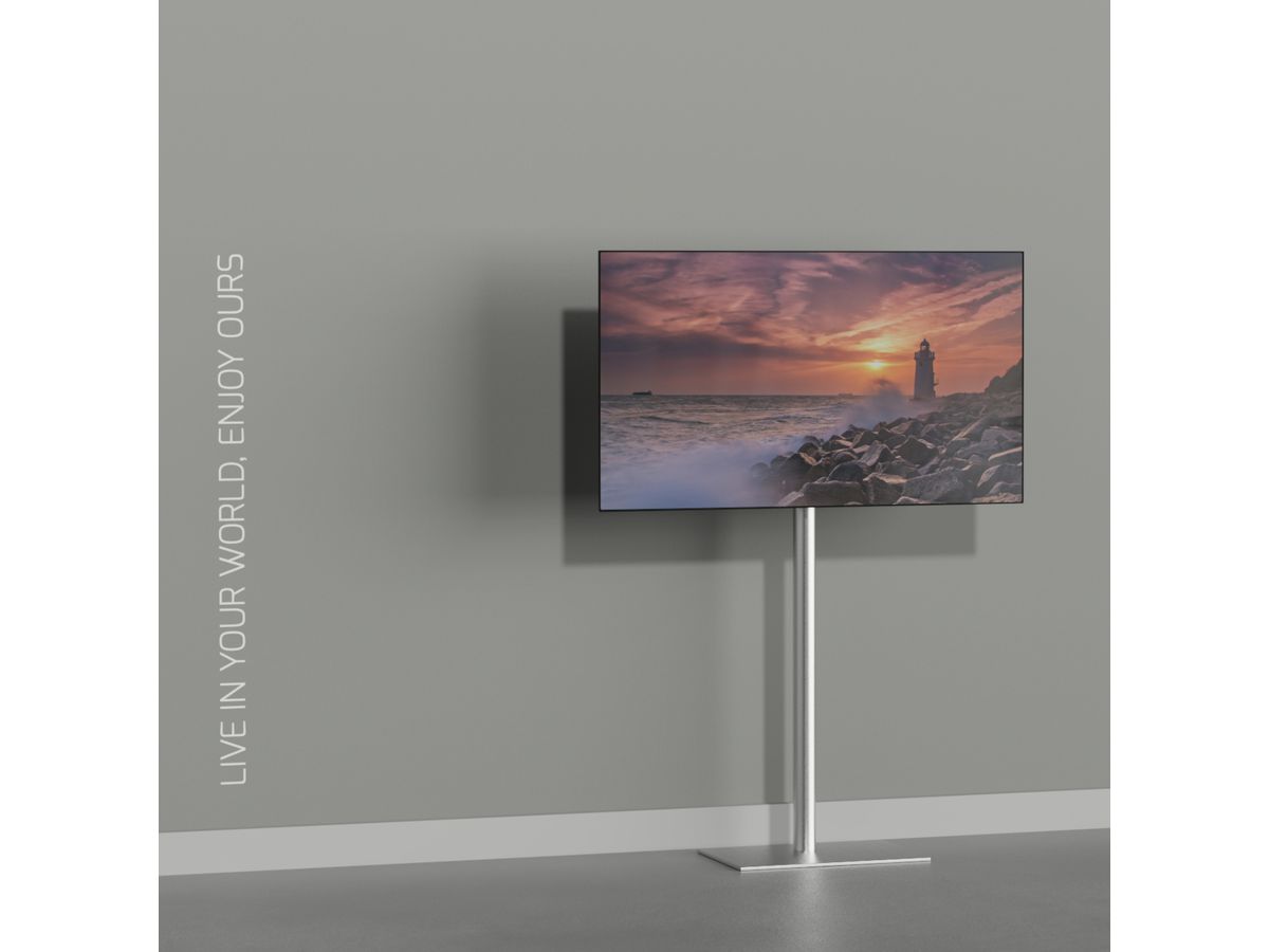 TILE100S01 - TV-Ständer TILE, Edelstahl, 1m, 75-400