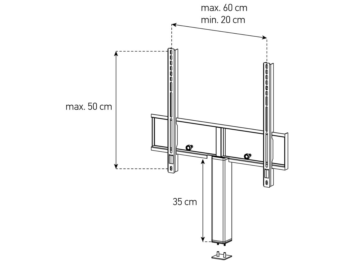 ST-ADP-SLV-5060 - Support TV argent pour Sonorous Studio