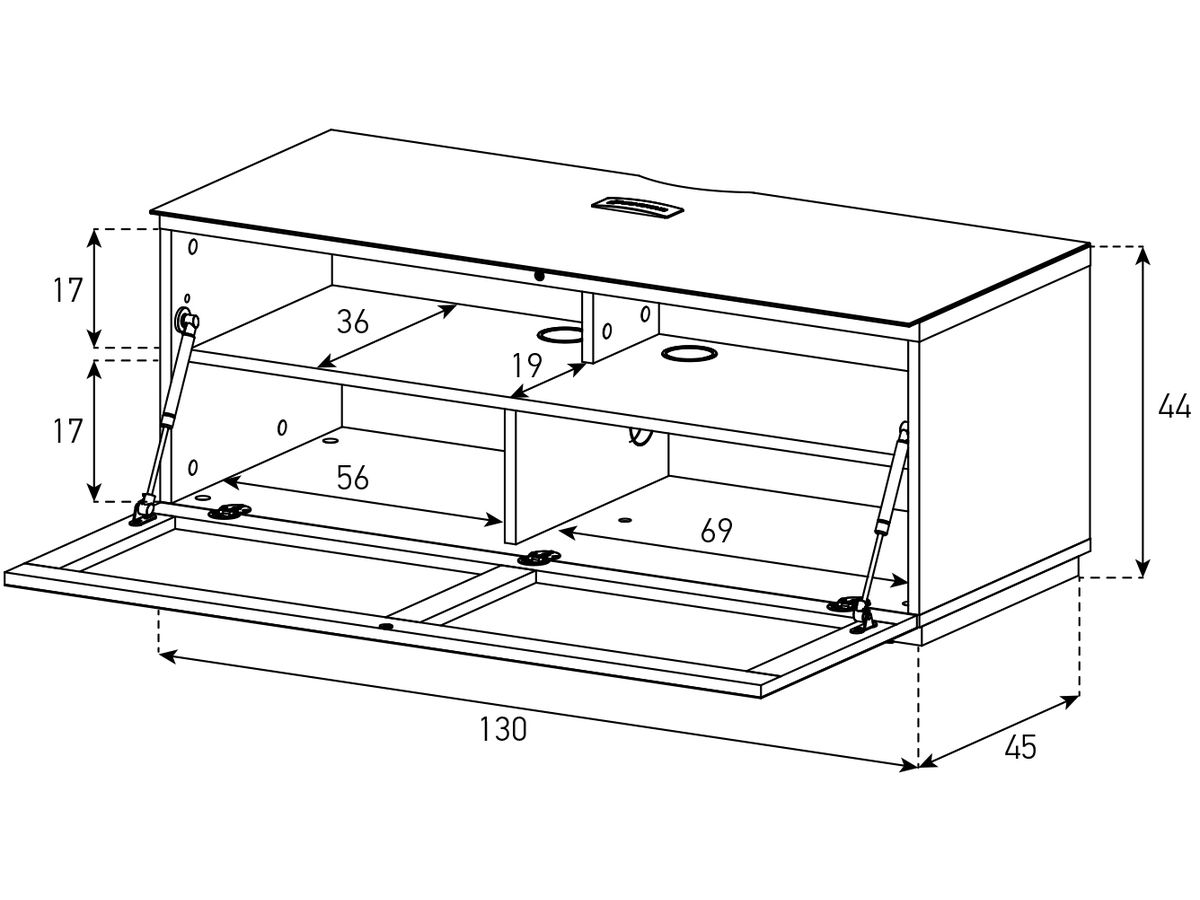 STA130T - Noir, tissu noir, socle