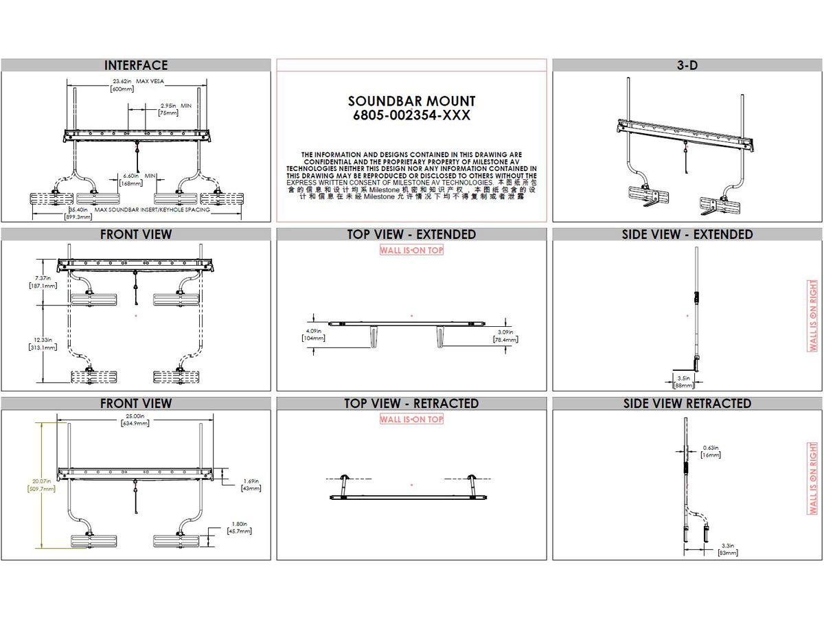 Soundbar Halter Universal - Höhenverstellbar