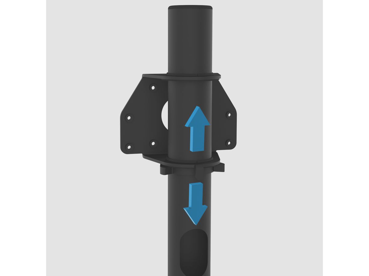 CAV-P120B - Säule 60mm Stahl schwarz, Höhe 120 cm