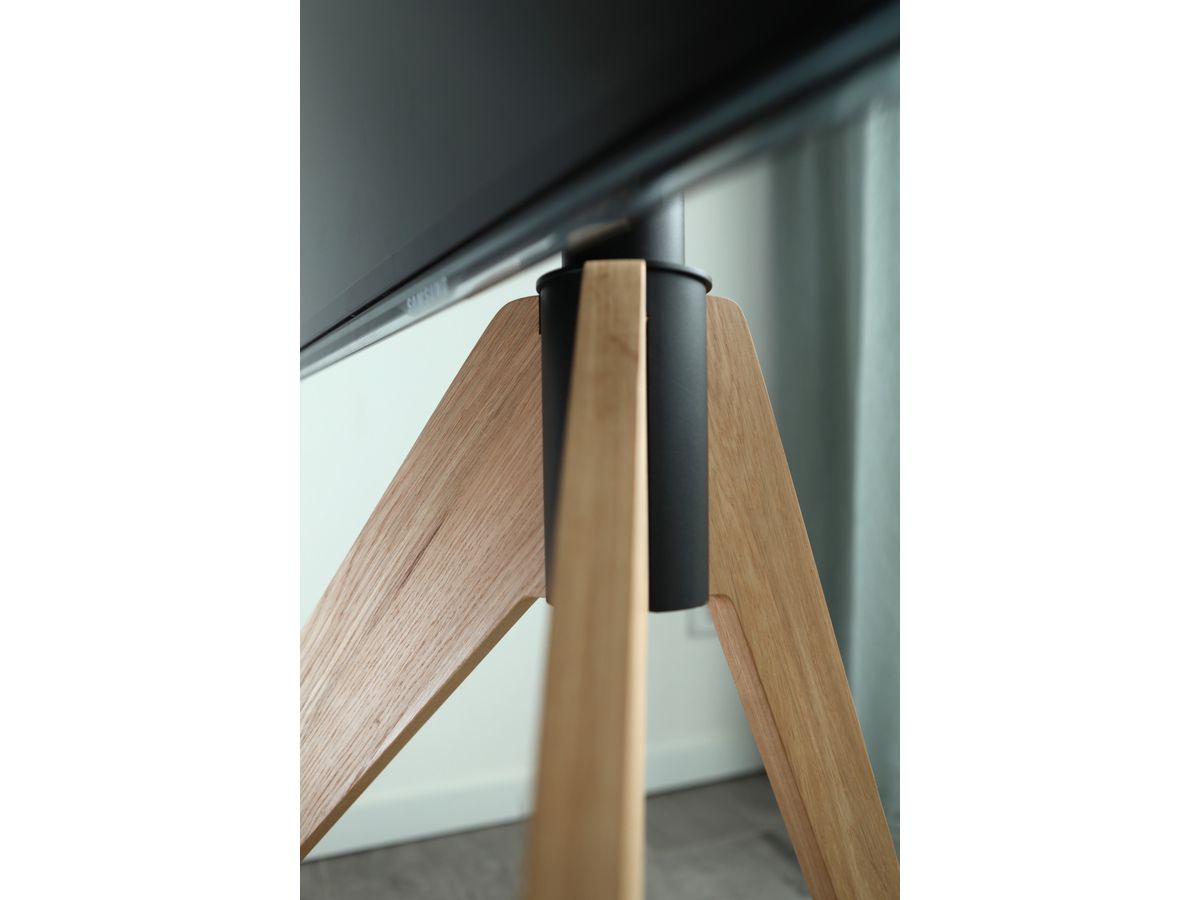 TRIANGLE - Support TV en bois chêne, Vesa 400x400