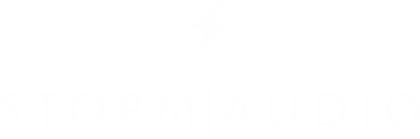 Logo von StormAudio in Weiss