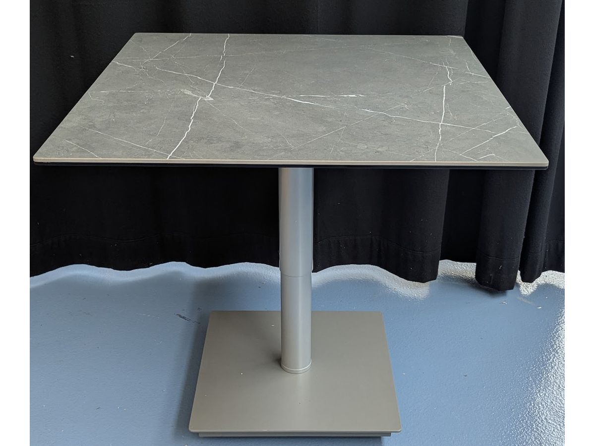 Salontisch 79x79cm mit Lift - Keramik CHMB, Metall Grau