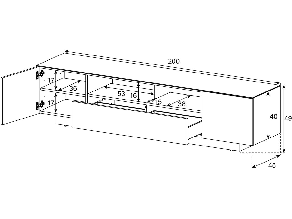 LBA2030-NOAK - Body Schwarz, Fronten Eiche