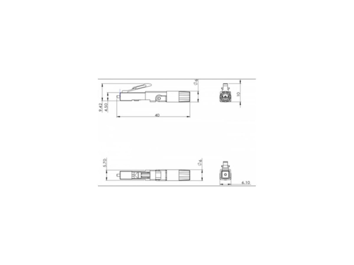 LC-Stecker passend für Multimode Glas - 10er Set