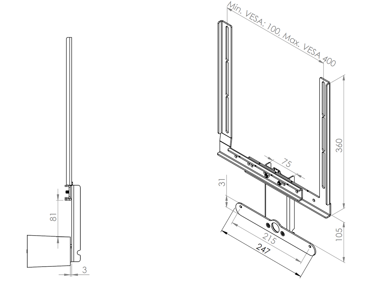 Support pour Sonos Ray - pivotant, blanc