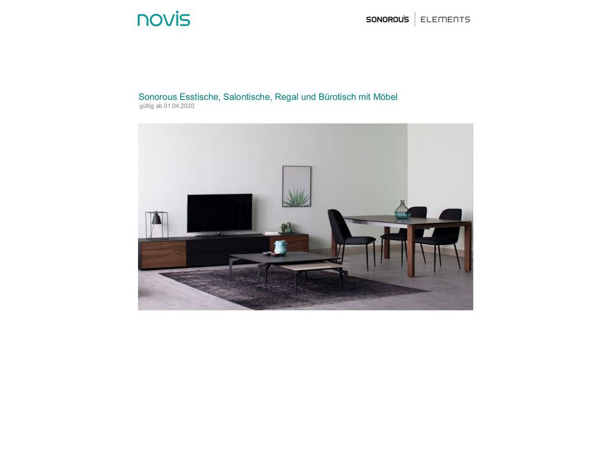 Preisliste zu Elements Tische 2020 - deutsch (nur PDF)