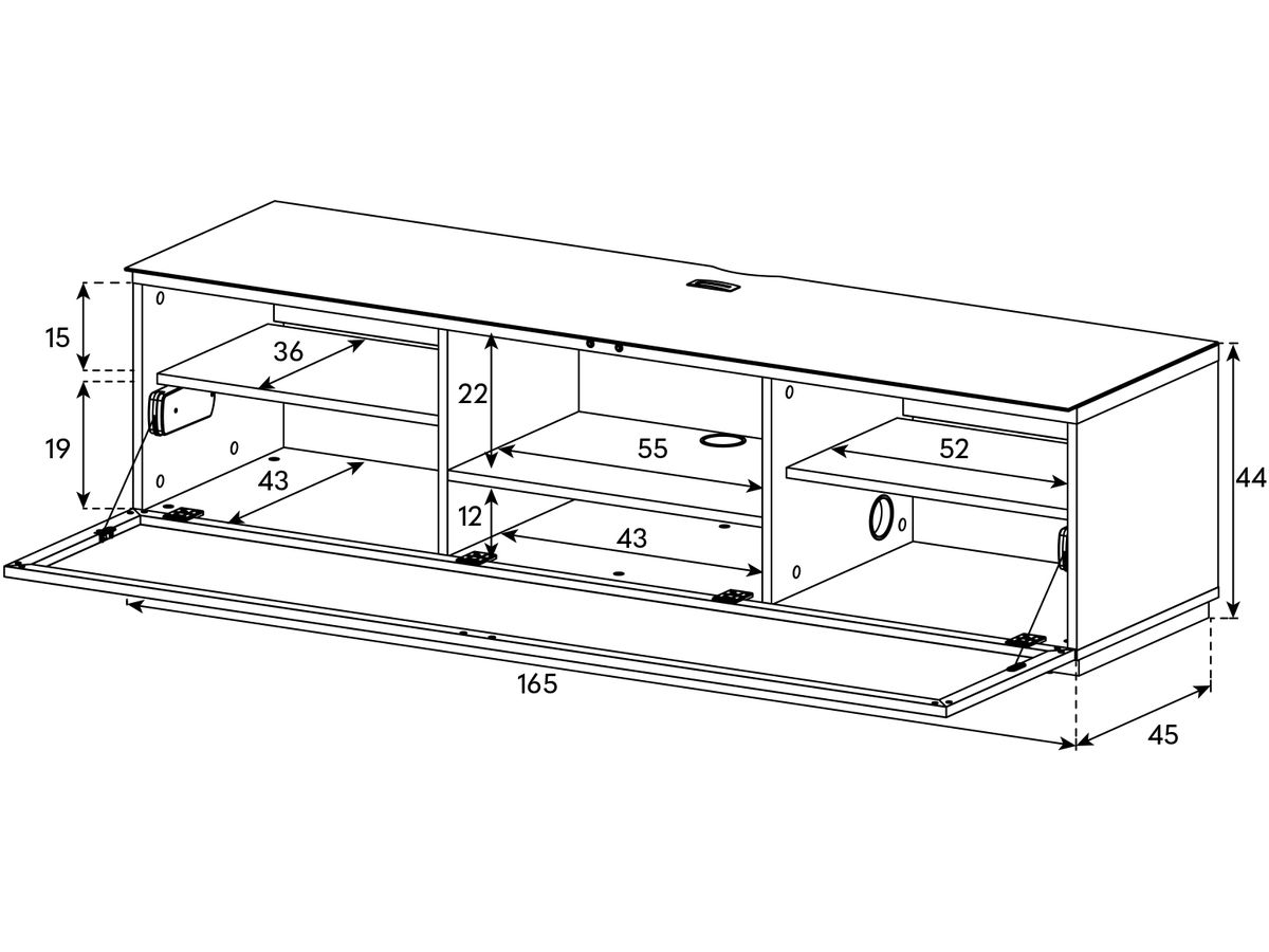 STA160P - Noir, abattant perforé noir, socle