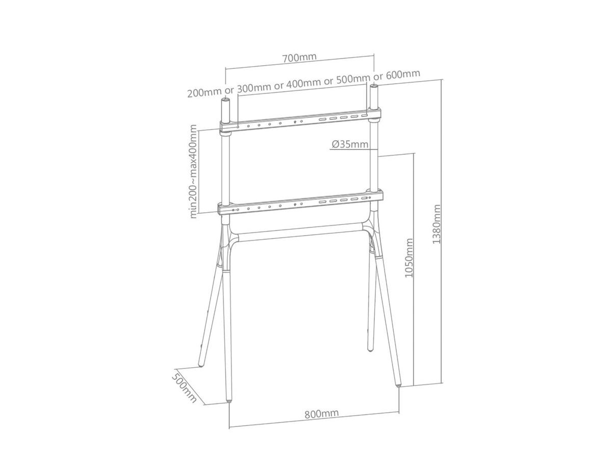 Standfuss Videoassistent - Blanc - hêtre, 49" - 70"