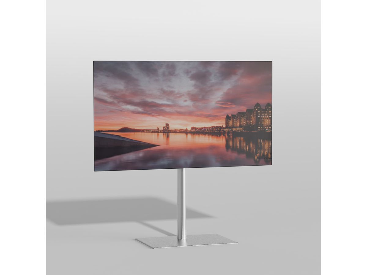 SQUARE100S01 - TV-Ständer SQUARE, Edelstahl, 1m, 75-400