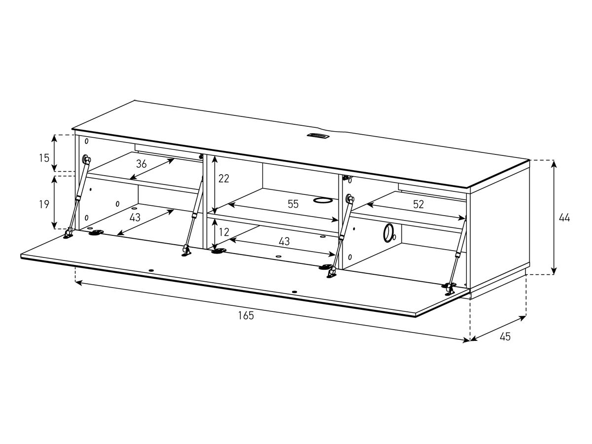 STA160F - Blanc, abattant noyer, socle