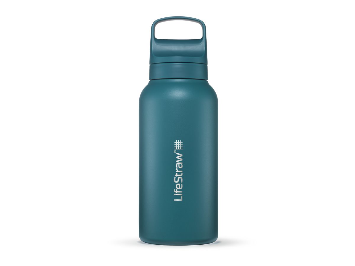 Go, Wasser Filter, 1 Liter, Edelstahl - Laguna Teal