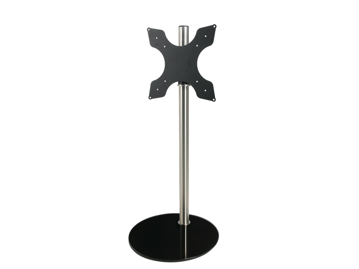 Support TV 150/53-G - Verre noir, hauteur 150cm, Vesa 400x400