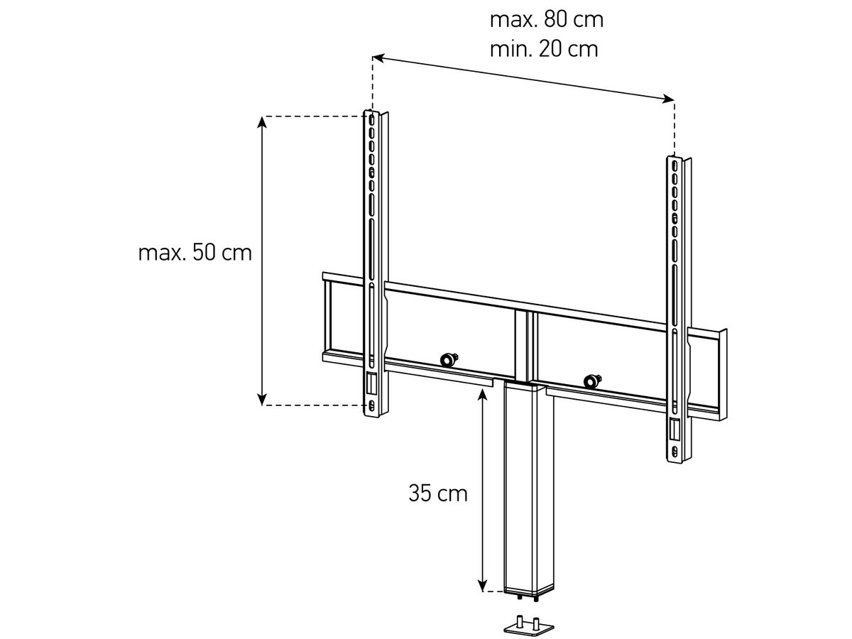 ST-ADP-SLV-5080 - Support TV argent pour Sonorous Studio