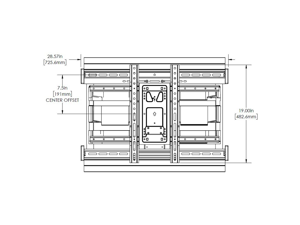 VLFS820-B2 - Schwenkbarer Wandhalter Slim, Schwarz