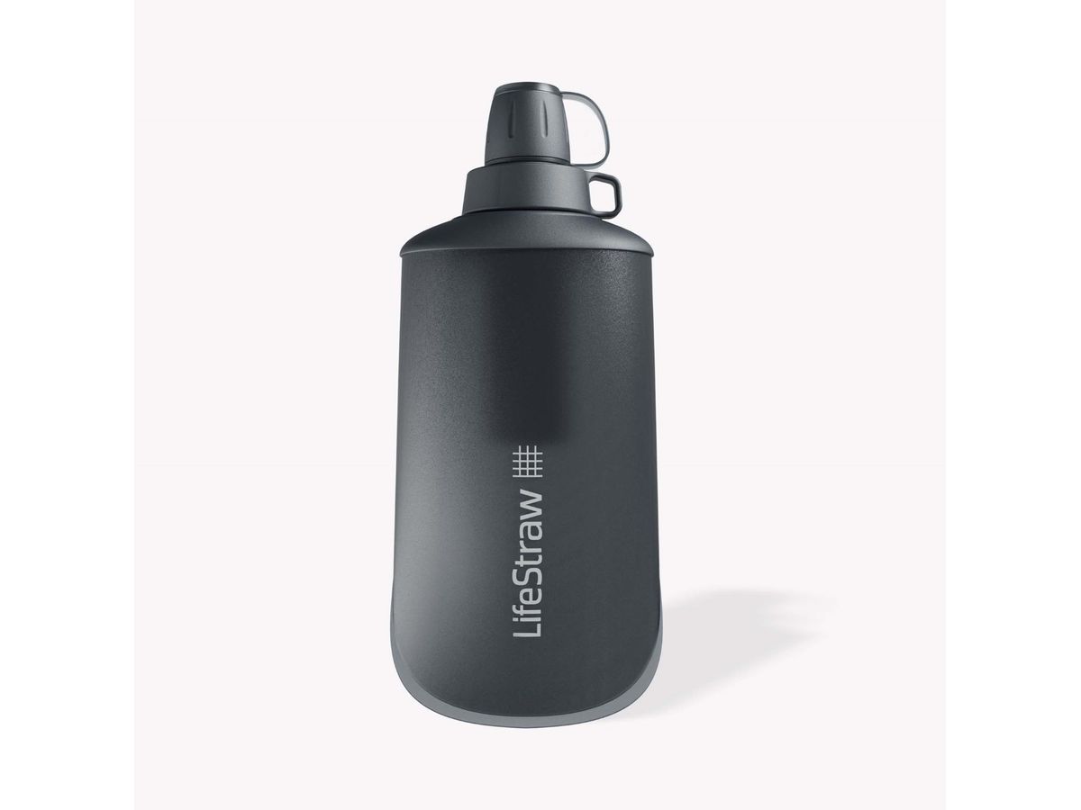 Collapsible Squeeze Bottle - Mountain gray, 650 ml, filtre d'eau