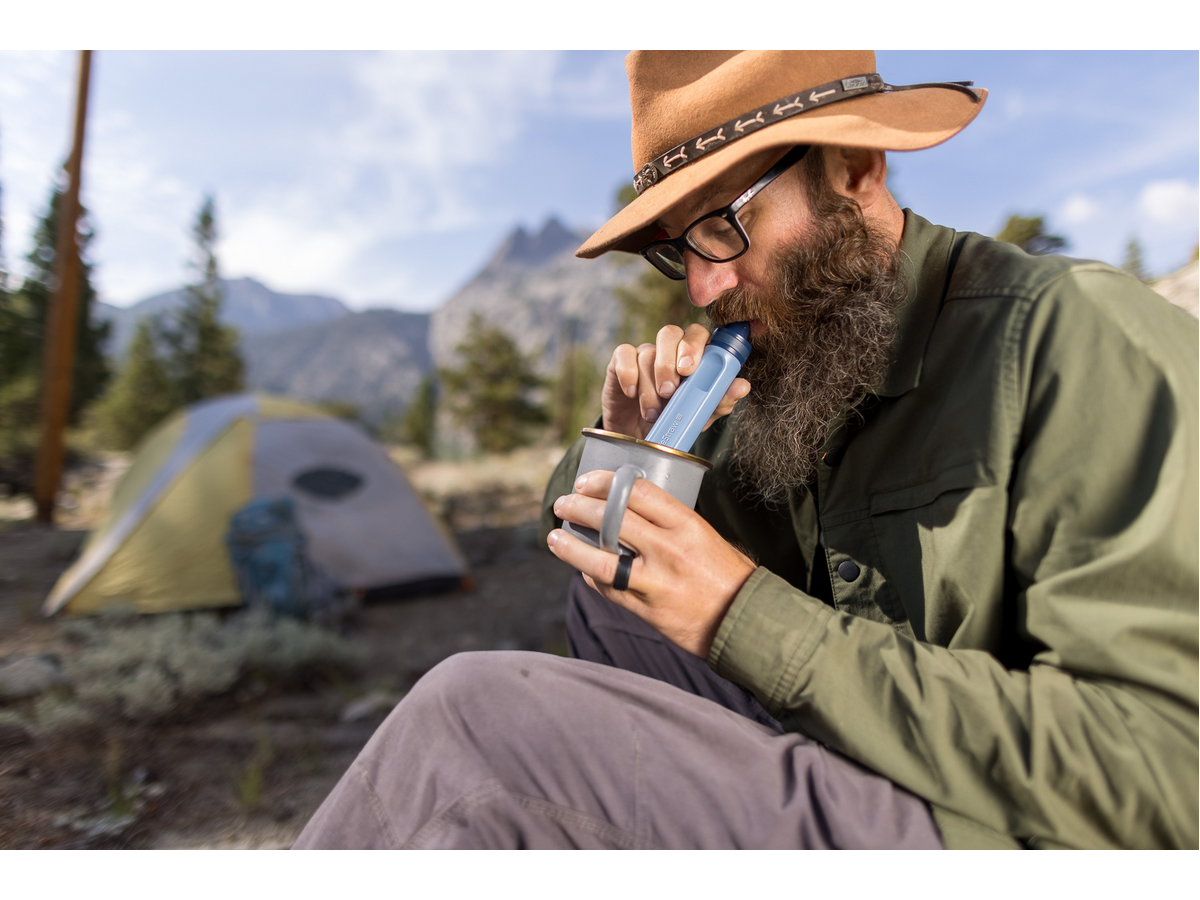 Personal Water Filter Straw - Mountain Blue
