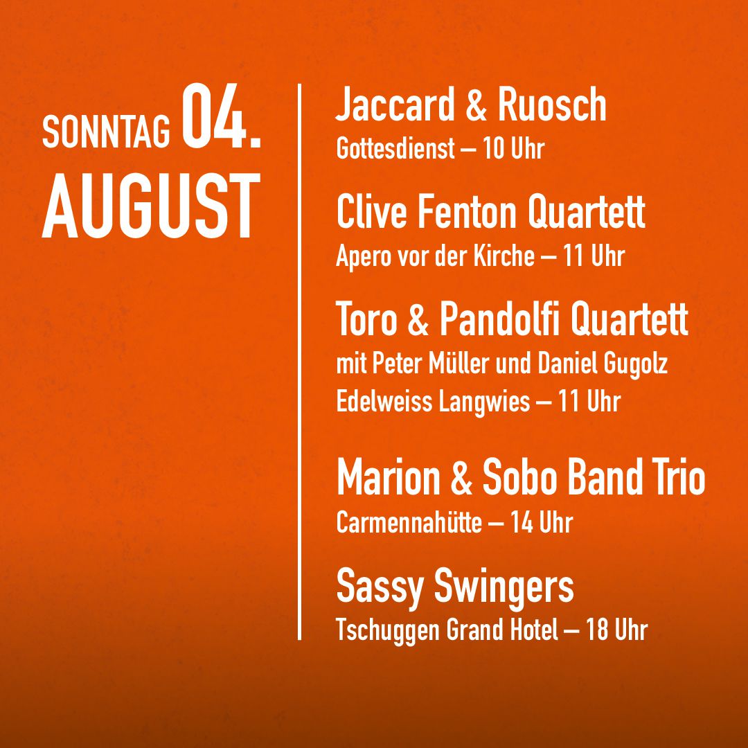 Arosa Jazztage 2024 Programm Tag 4