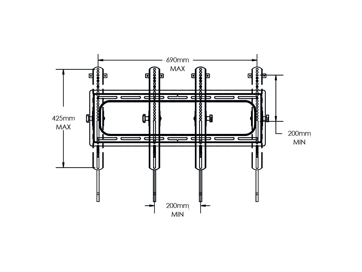 VODLT1-B2 - Neigbarer Wandhalter Schwarz