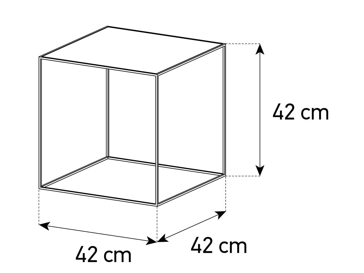 KLEE-42 Weissglas - Fuss Schwarz