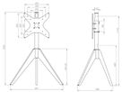 TRIANGLE - Support TV en bois chêne, Vesa 400x400