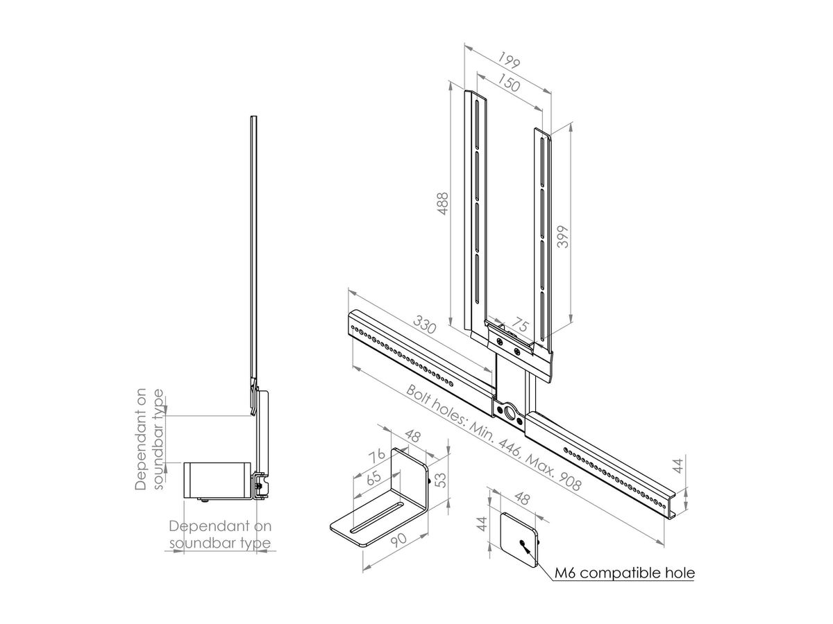 CAPFUNIB - Universal Soundbar Halter, drehbar