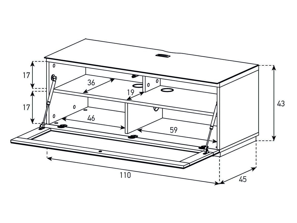 STA110I - Schwarz, Klappe IR-Glas Schwarz, Sockel