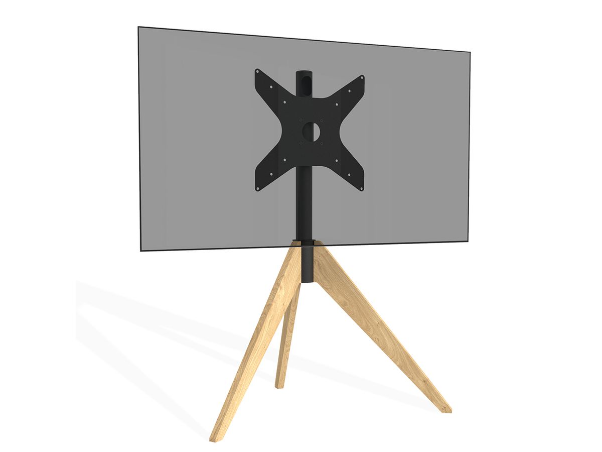 TRIANGLE - Support TV en bois chêne, Vesa 400x400