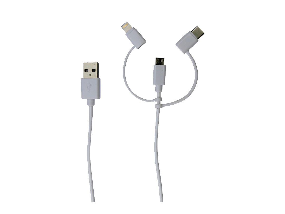 SXi49065MFI - USB C/Lightning/Micro USB Adaptor Câble