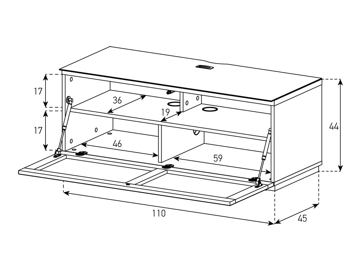 STA110T - Noir, tissu noir, socle