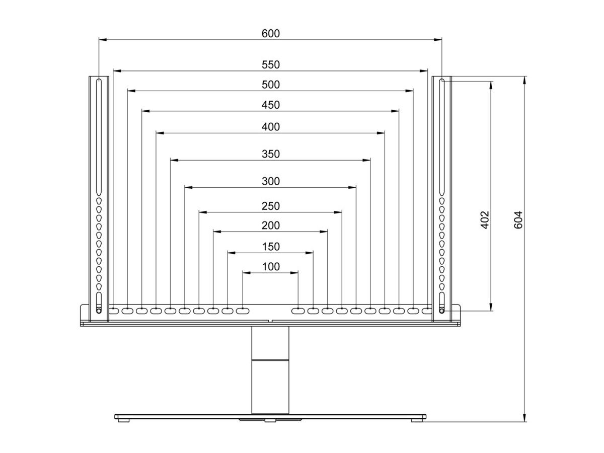 Support de table pivotant 46"- 60" - Noir, Vesa 400x600