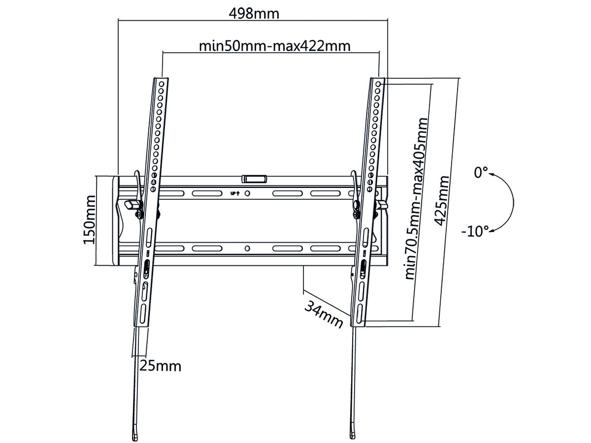 WMT002 - Wandhalterung neigbar 37"-70"