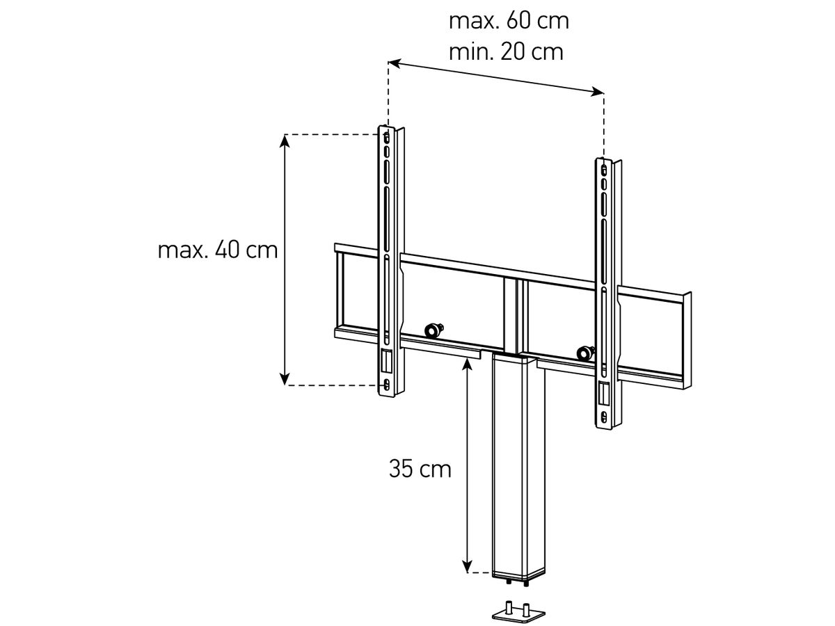 ST-ADP-HBLK-4060 - Support TV noir pour Sonorous Studio