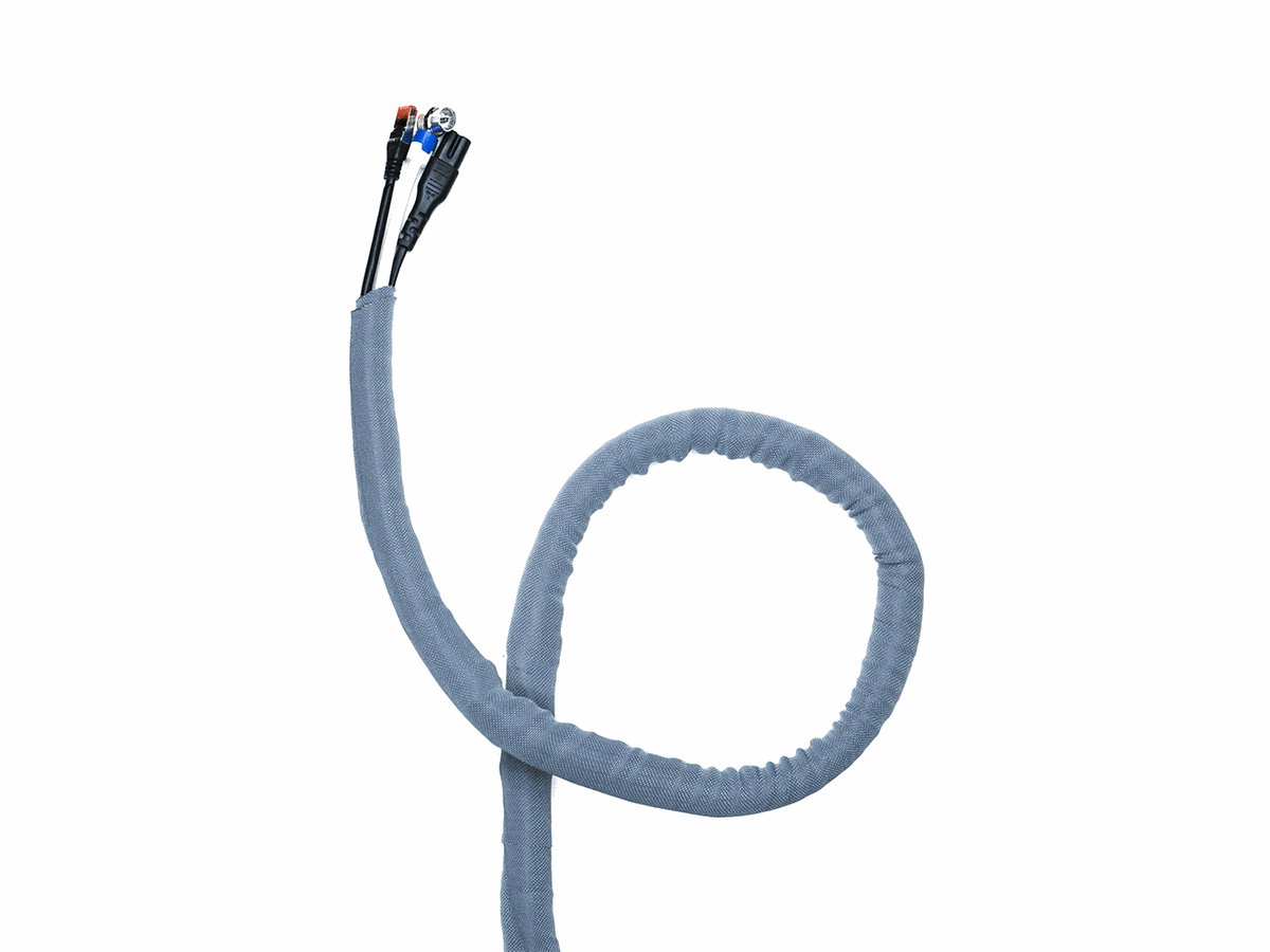 Cable Socks - Self Wrapping - Grau, Länge 20 Meter, Breite 19mm