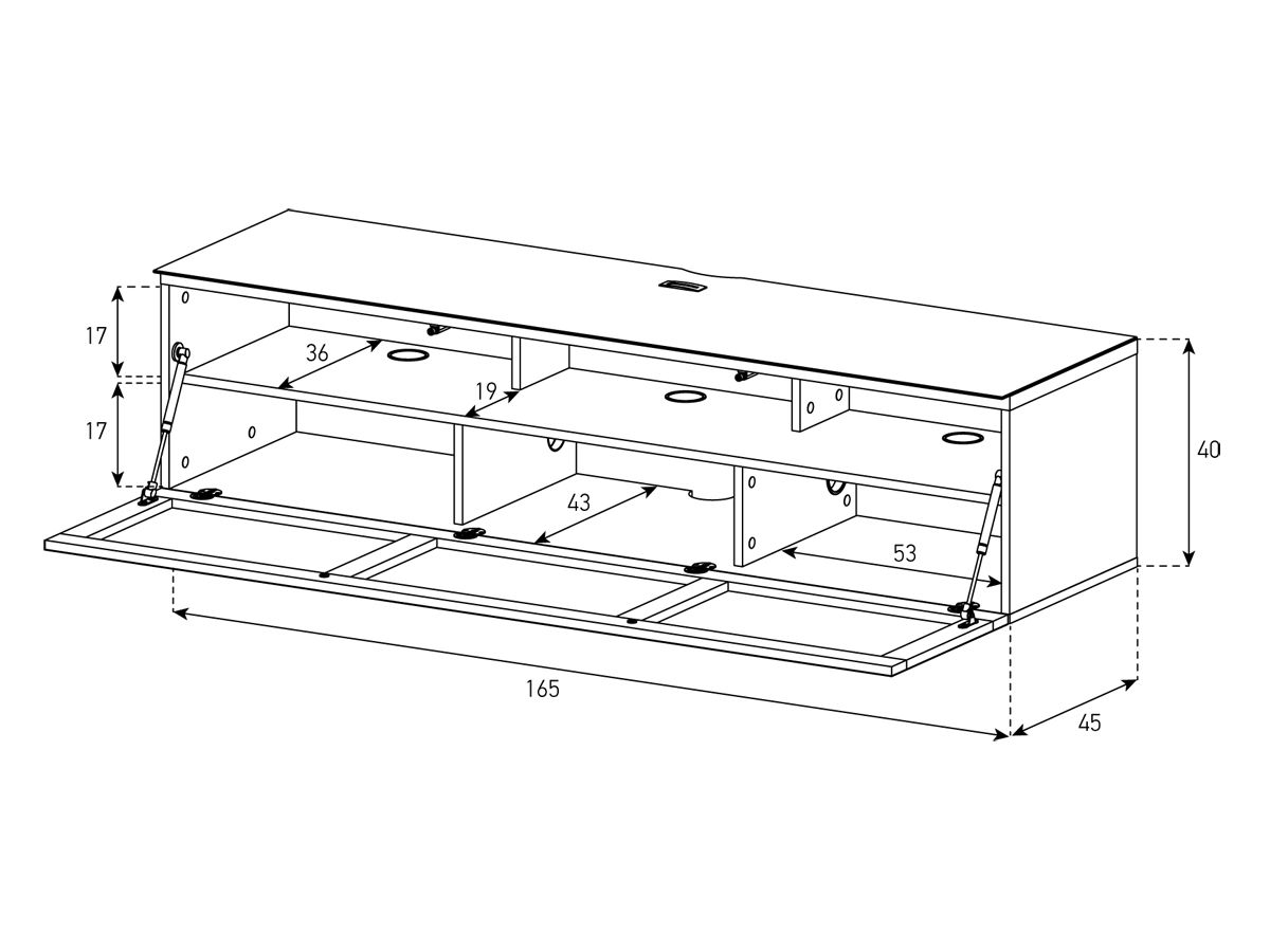 STA260T - Schwarz, Stoff Schwarz, Wandversion