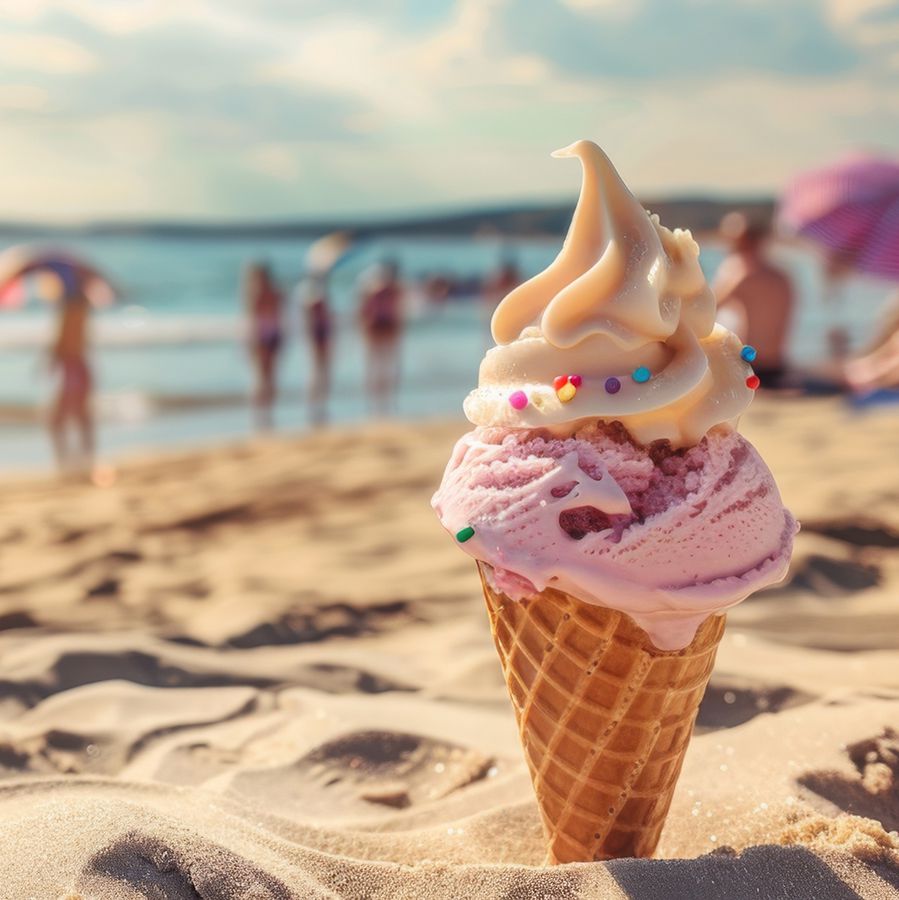Glace am Strand