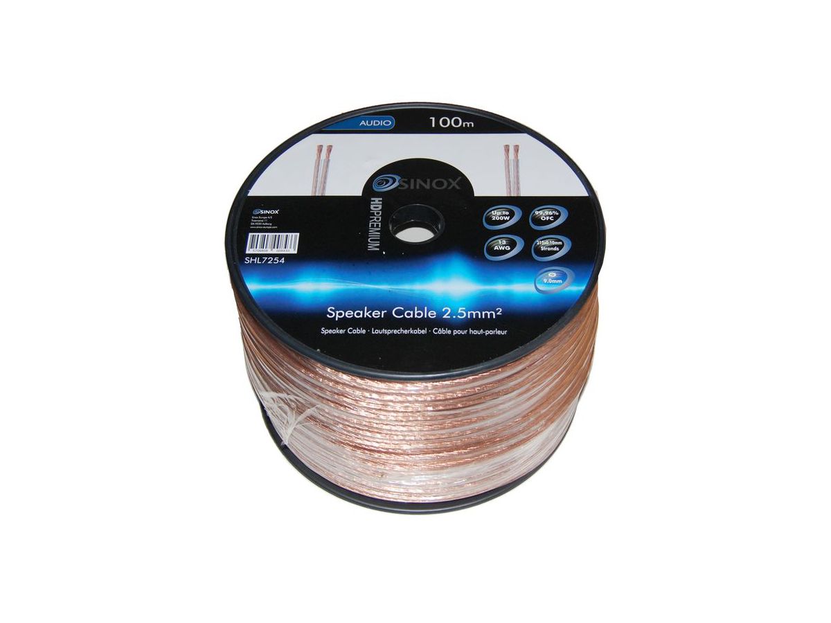 SHL7254 - Lautsprecherkabel 2.5mm transparent, 100