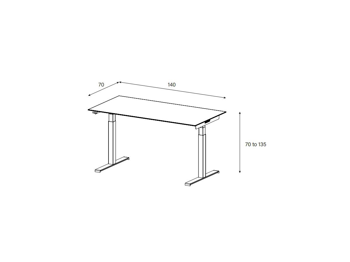 Bürotisch mit Lift und Memory Funktion - 140x70 cm