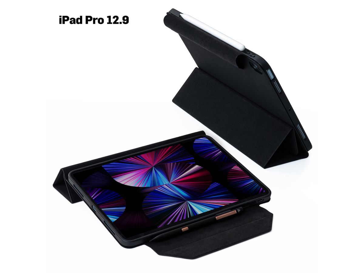 iPad Folio mit Stiftablage - iPad Case 12.9 Pro Black