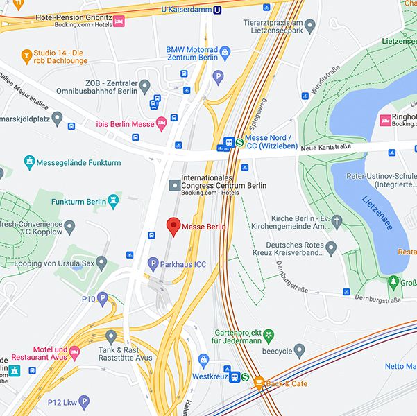 Google Maps Kartenausschnitt für den Standort der IFA-Messe 2023
