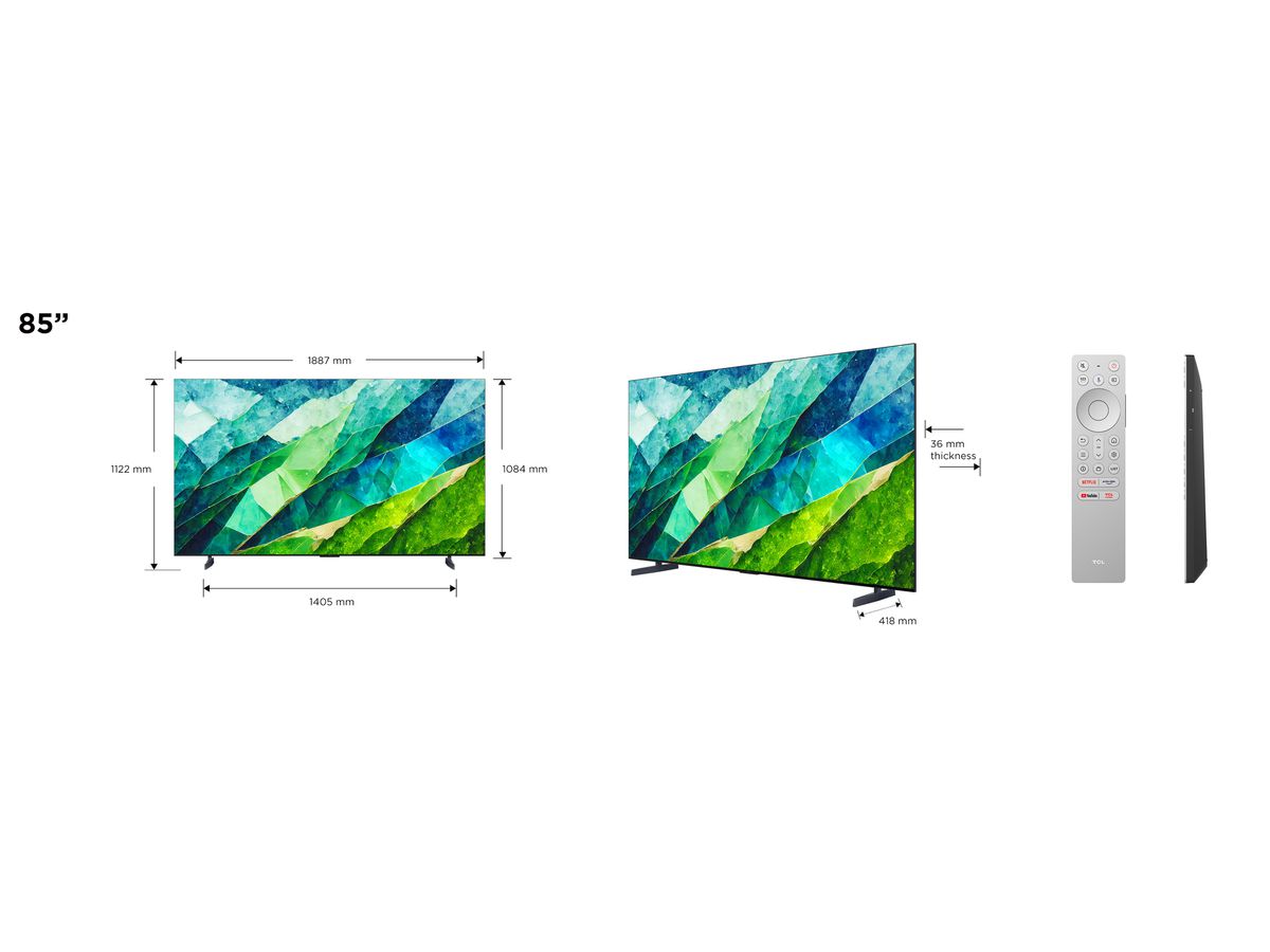 85C855 - 85 Zoll, 4K UHD, MiniLED, GoogleTV, 144H