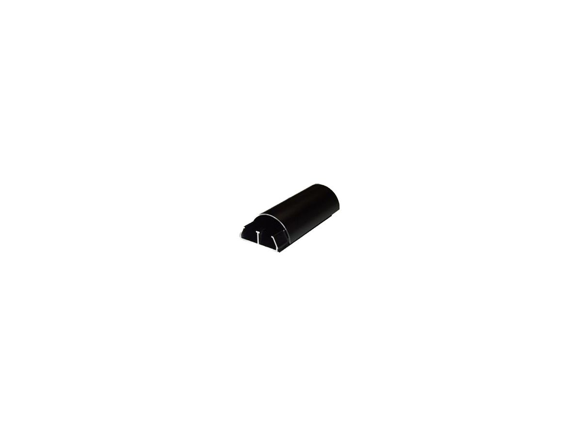 Conduit de câbles, rond, noir, 50/125 - L: 50 mm, L: 125 cm, H: 26 mm, alu