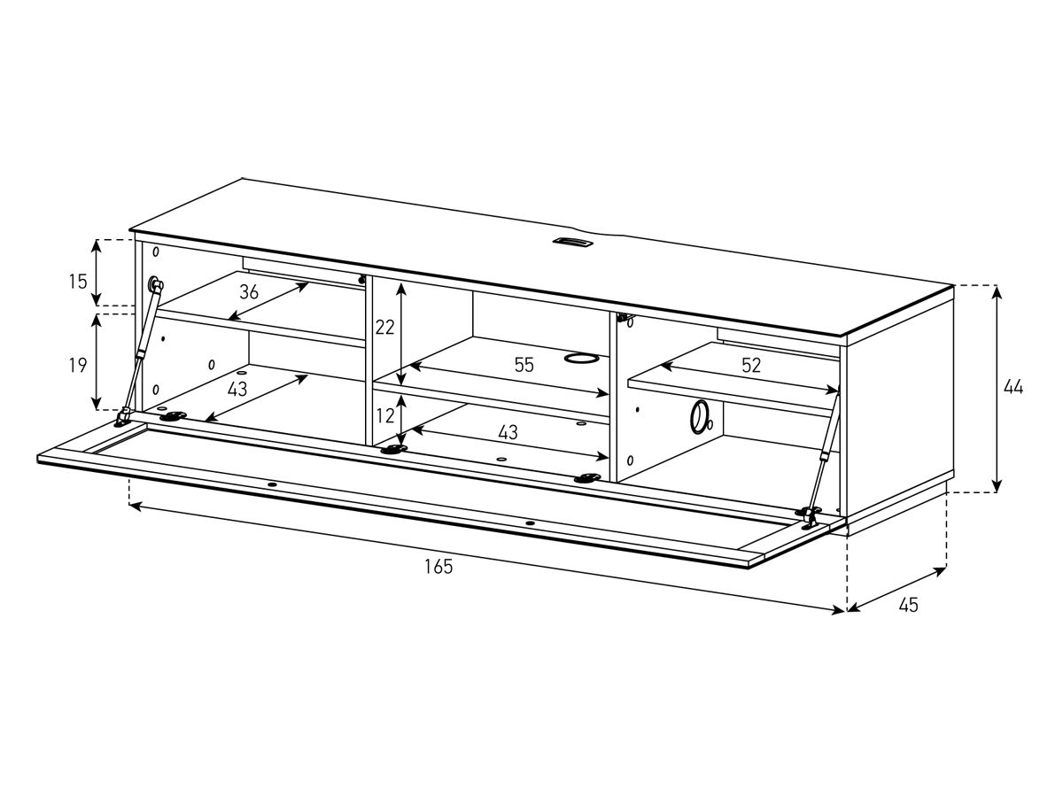 STA160I - Noir, abattant verre noir, IR, socle