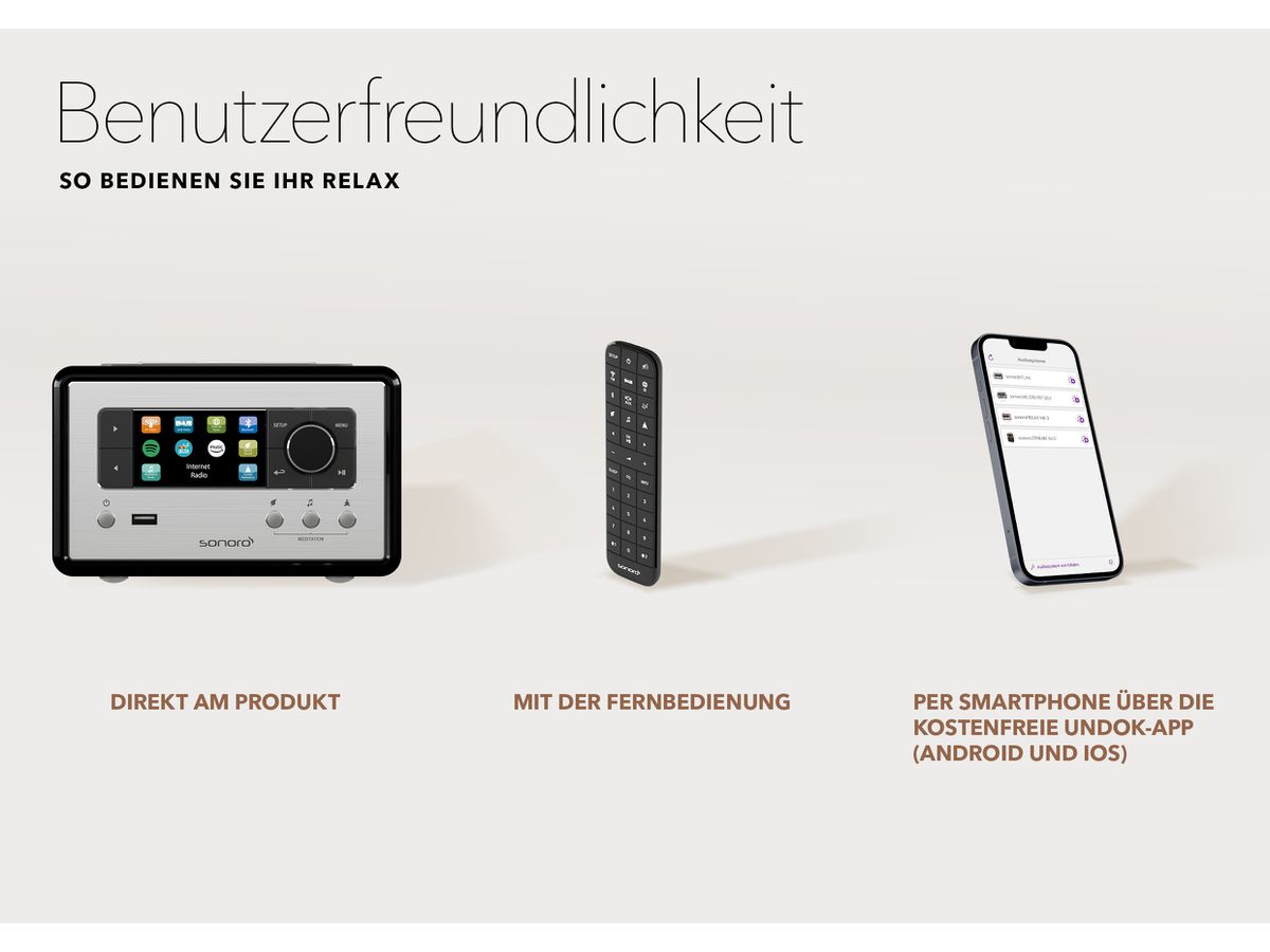 RELAX, Walnuss - Silber - radio Internet compacte
