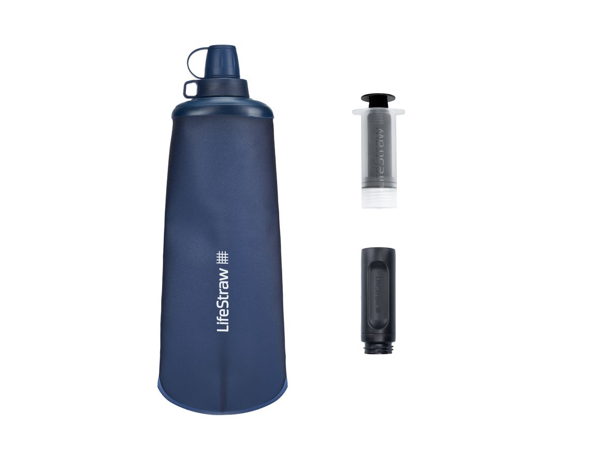 Squeeze Bottle 1L - filtre d'eau, mountain blue